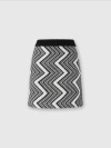 Missoni Zigzag Wool Mini Skirt In Black & White