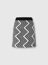 Missoni Zigzag Wool Mini Skirt In Black,white