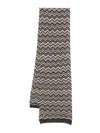 Missoni Chevron Pattern Lightweight Rectangular Wool Scarf In Animal Print