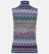 MISSONI ZIG ZAG WOOL TURTLENECK TOP