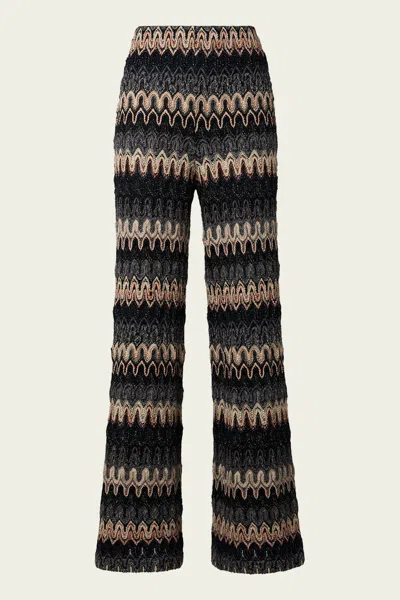 Missoni Zig-zag Woven Trousers In Dark Tones In Black