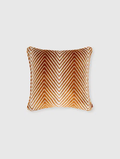 Missoni Ziggy 40x40 Cm Viscose Blend Zigzag Cushion In Brown