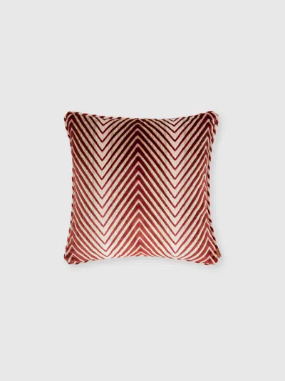 Missoni Ziggy 40x40 Cm Viscose Blend Zigzag Cushion In Burgundy