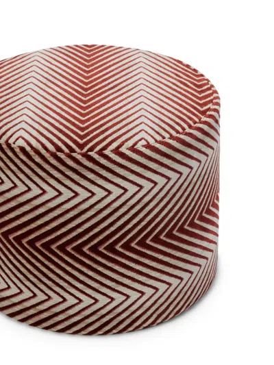 Missoni Ziggy Chevron-pattern Pouffe (40cm X 30cm) In Red