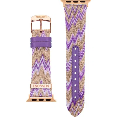 Missoni Zigzag 22mm Textile Apple Watch® Watchband In Multi Purple