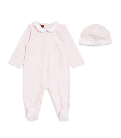 Missoni Zigzag All-in-one And Hat Set (1-9 Months) In Pink
