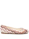 Missoni Zigzag Ballet Flats In Brown
