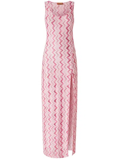Missoni Zigzag Beach Dress In Pink