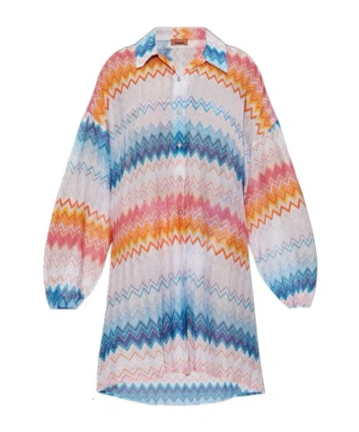 Missoni Zigzag Beach Dress In White