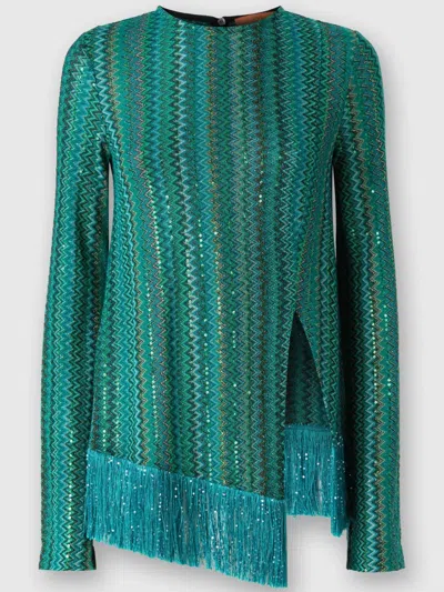 Missoni Zigzag Blouse In Grün