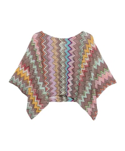 MISSONI MISSONI SHORT SLEEVE ZIGZAG PATTERN BLOUSE