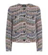 Missoni Zigzag Bouclé Sequinned Jacket In Multi