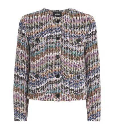 Missoni Zigzag Bouclé Sequinned Jacket In Multi