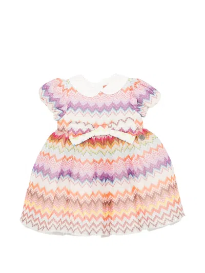 Missoni Babies' Zigzag Bow-detail Dress In White