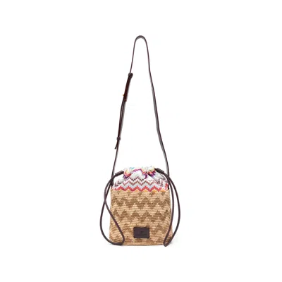 Missoni Small Zig-zag Bucket Bag In Neutral