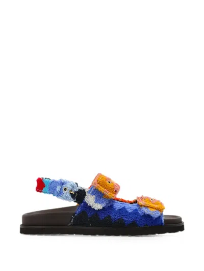 Missoni Zigzag Buckle-fastening Sandals In Blue