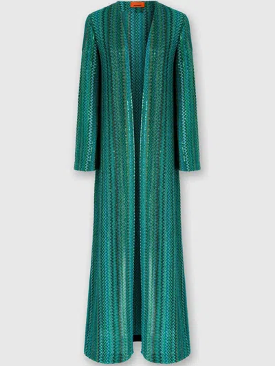 Missoni Zigzag Cardi-coat In Grün