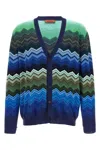 Missoni Chevron Pattern V-neck Cardigan With Ribbed Cuffs