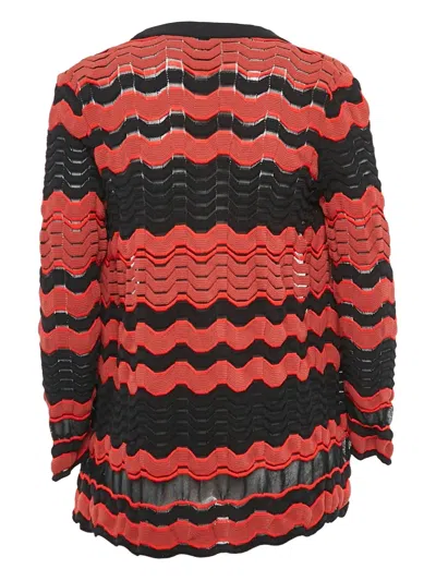 Pre-owned Missoni Zigzag Cardigan In Red