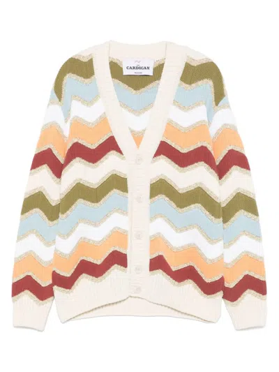 Missoni Chevron Pattern Buttoned Cardigan In Multicolour