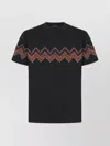 Missoni Zigzag Chevron Pattern Crew Neck T-shirt In Black