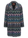 Missoni Multicolor Triple Breasted Trench Coat In Multicolor