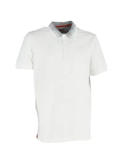 Pre-owned Missoni Zigzag Collar Polo Shirt In White