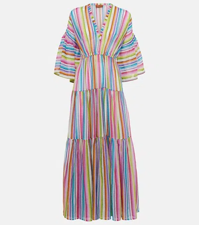 Missoni Zigzag Cotton And Silk Beach Dress In Multicoloured