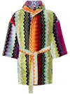 Missoni Zigzag Cotton Bath Robe In Orange