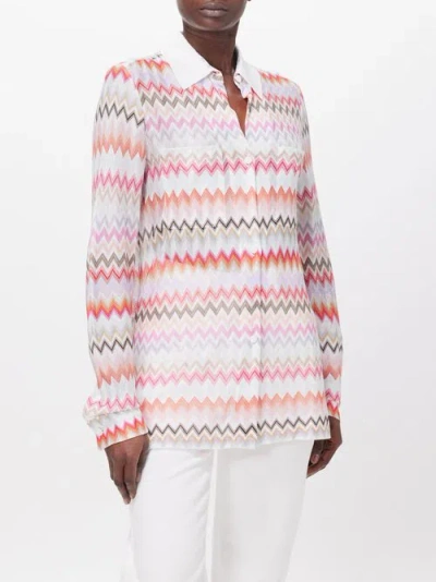 Missoni Zigzag Cotton-blend Blouse In Multicolour
