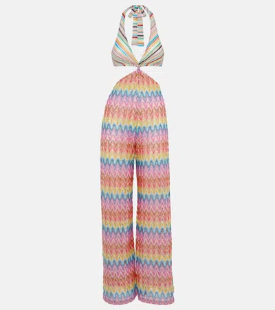 Missoni Zigzag Cotton-blend Lamé Jumpsuit In Multicoloured