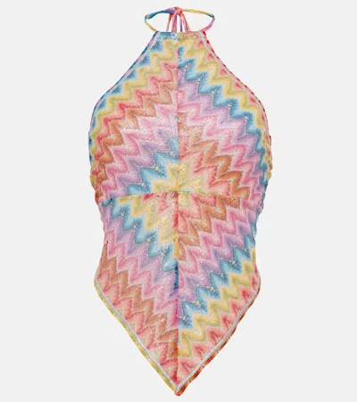 Missoni Zigzag Cotton-blend Lamé Top In Multicolor