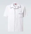 Missoni Bowlingshirt Aus Zick-zack-baumwollfrottee Mit Kontrastierenden Profilen In White
