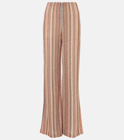 Missoni Zigzag Cotton-blend Wide-leg Pants In Multicoloured