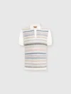 Missoni Multicolor Zig-zag Polo In White,multicoloured