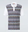 Missoni Short Sleeve Polo With Geometric Zigzag Pattern In Multi