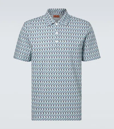 Missoni Zigzag Cotton Polo Shirt In Multi