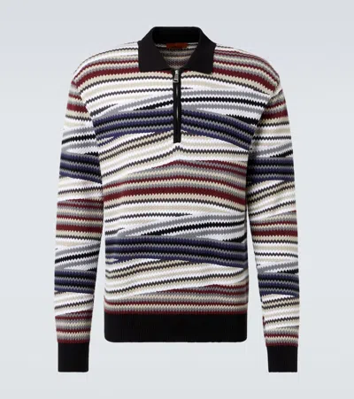 MISSONI ZIGZAG COTTON POLO SWEATER