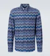 Missoni Zigzag Cotton Shirt In Blue