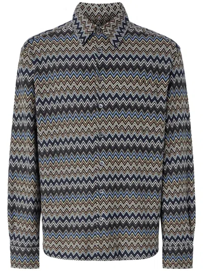 Missoni Zigzag Woven Long Sleeve Shirt In Multicolour