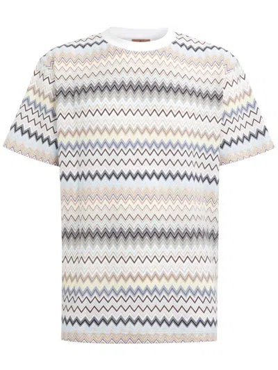 Missoni Zigzag Cotton T-shirt In Brown