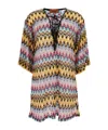 Missoni Multicolor Dress With Zig Zag Motif And Laces On The Front In Cotton Woman In Multicolor