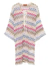 Missoni Multicolored Crochet V-neck Cover-up In White