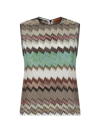 Missoni Knitted Snake Sleeveless Top In Multi