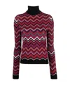 Missoni Zig-zag Knit Turtleneck Sweater In Red