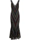 Missoni V-neck Zigzag Maxi Dress In Black