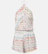 Missoni Multicolor Halter Neck Swimsuit With Zigzag Pattern In Multicoloured