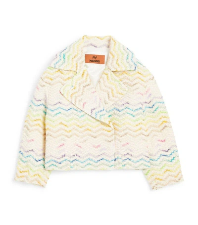 Missoni Kids' Zigzag Cropped Blazer (4-14 Years) In White