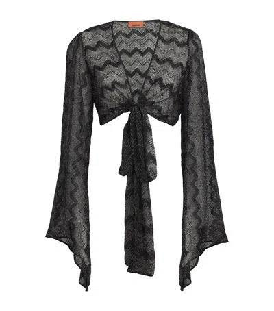 Missoni Zigzag Cropped Blouse In Black