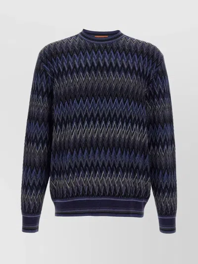 Missoni Zigzag Pattern Sweater Sweaters And Cardigans Blue In Multi